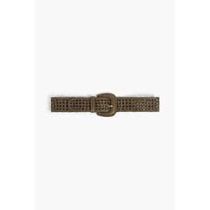 Zimmermann NEW Khaki Olive Woven Leather Wide Waist Belt Size XS/S